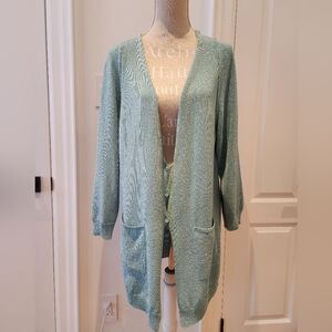 AldoMartins Anthropologie Soft Teal Cardigan Sweater